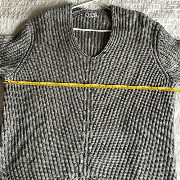 Bundle of 3 Acne Studios Deborah wool sweater, size small, grey / black / cream - Picture 4 of 5